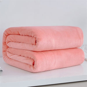 Super Soft Fleece Blanket Light Weight Solid Colours