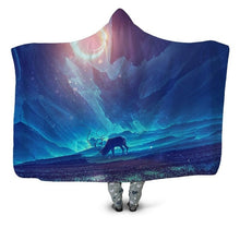 Load image into Gallery viewer, Wolves &amp; Assorted Designed 3D Printed Plush Hooded Blankets