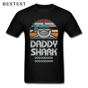 Fathers Day T-Shirt Mens Shark Printed Tee