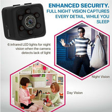 Cargar imagen en el visor de la galería, COP CAM Security Camera Video Motion Detection SQ11 Mini Cam Black
