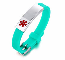 Load image into Gallery viewer, Personalized Assorted Coloured Medical Alert ID Bracelets for Kids and Adults