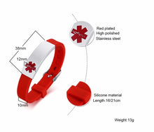 Load image into Gallery viewer, Personalized Assorted Coloured Medical Alert ID Bracelets for Kids and Adults