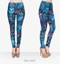 Load image into Gallery viewer, Lovely Blue Owl Printed Ladies Fitness Leggings