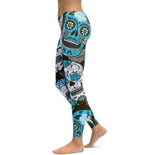 Cargar imagen en el visor de la galería, Womens Variety Of Colours High Waist Skull Print Leggings