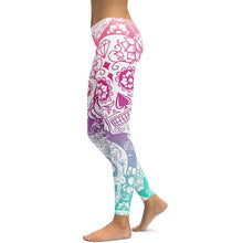 Cargar imagen en el visor de la galería, Womens Variety Of Colours High Waist Skull Print Leggings