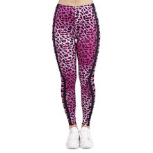 Load image into Gallery viewer, Womens Pink Leopard And Kisses Printed Leggings