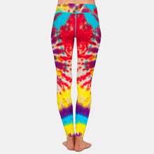 Load image into Gallery viewer, Womens Rainbow Tie-Dye Printed Leggings