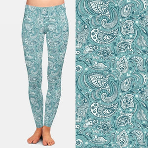 Ladies Cashew Flowers Printed Leggings