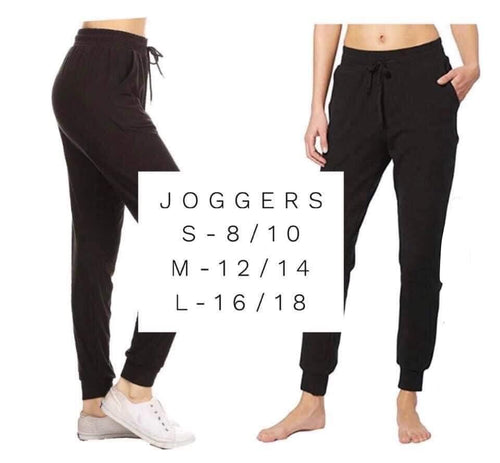 Ladies Black Joggers - With Pockets